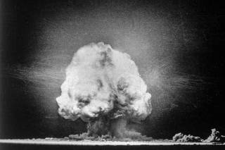 A photo provided by the U.S. Department of Defense shows the mushroom cloud caused by the Trinity nuclear test, on July 16, 1945. (U.S. Department of Defense via The New York Times)