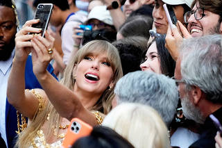 FILE PHOTO: Taylor Swift discusses her music video 