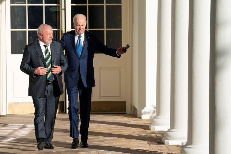 Presidente Lula com seu colega americano, Joe Biden