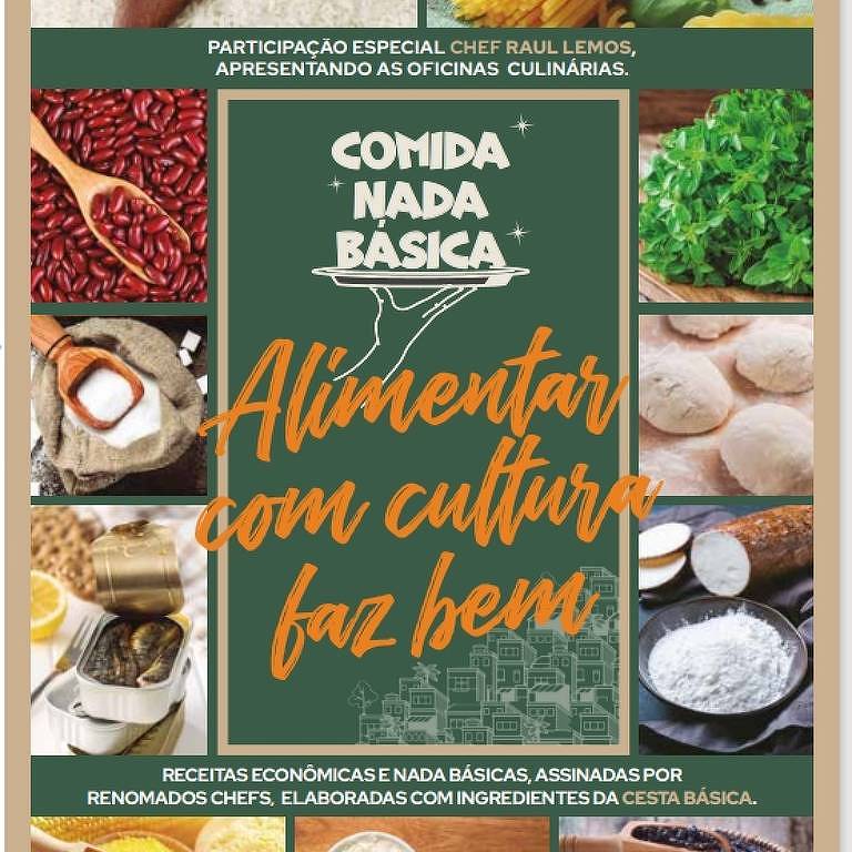 Capa do livro "Comida Nada Básica - Alimentar com Cultura Faz Bem", que traz receitas da culinária popular brasileira assinadas por Helena Rizzo e outros 10 chefs