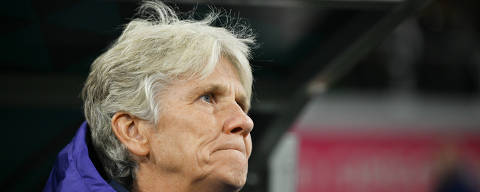 (230802) -- MELBOURNE, Aug. 2, 2023 (Xinhua) -- Brazil's head coach Pia Sundhage is seen brfore the Group F match between Jamaica and Brazil at the 2023 FIFA Women's World Cup in Melbourne, Australia, Aug. 2, 2023. (Xinhua/Mao Siqian)