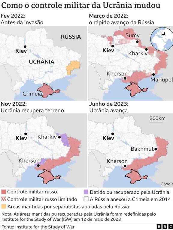 Mapa da guerra. O que se sabe sobre o 15.º dia do conflito na Ucrânia –  Observador