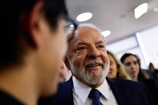 Brazil's President Luiz Inacio Lula da Silva attends a breakfast with foreign correspondents in Brasilia