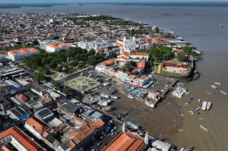 General view of downtown Belem ahead of a summit of Amazon rainforest nations