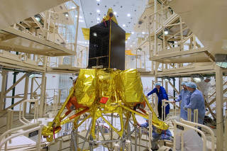 Preparations ahead of the launch of Luna-25 lunar lander at Vostochny Cosmodrome