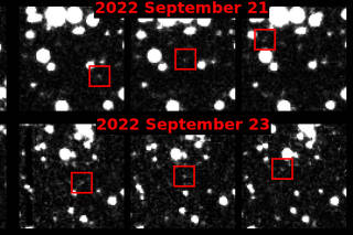 Images provided by ATLAS/University of Hawaii Institute for Astronomy/NASA shows, the Asteroid Terrestrial-impact Last Alert System detected 2022 SF289, a 600-foot-long Òpotentially hazardousÓ asteroid that had been missed by more surveys, with the help