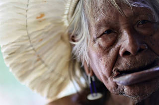 Brazil's indigenous chief Raoni Metuktire talks with Reuters ahead of Amazon Summit 2023