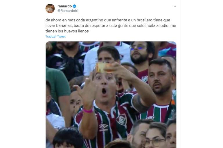 Argentino reage com racismo a piada sobre crise econômica na Libertadores e incita animosidade entre hermanos