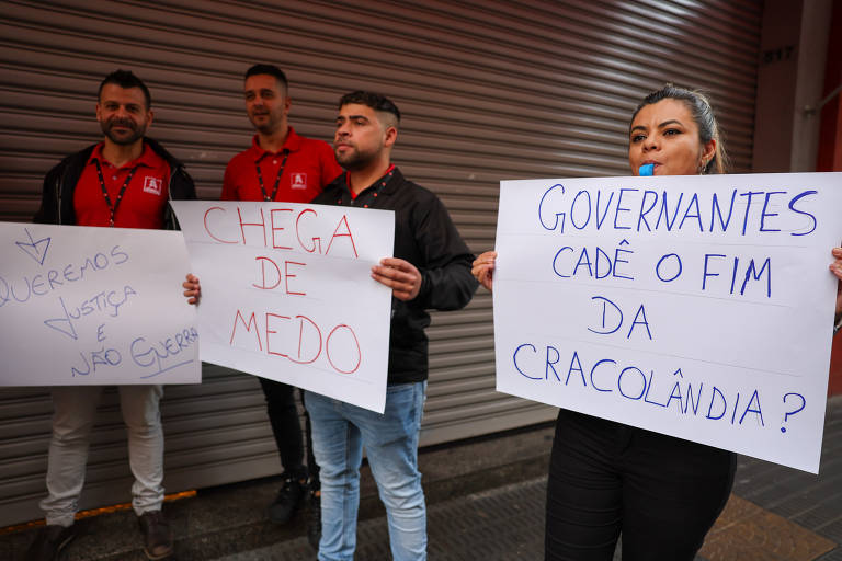 Comerciantes fecham as portas em protesto contra a cracolândia