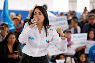 Ecuadorean presidential candidate Luisa Gonzalez campaigns in Quito