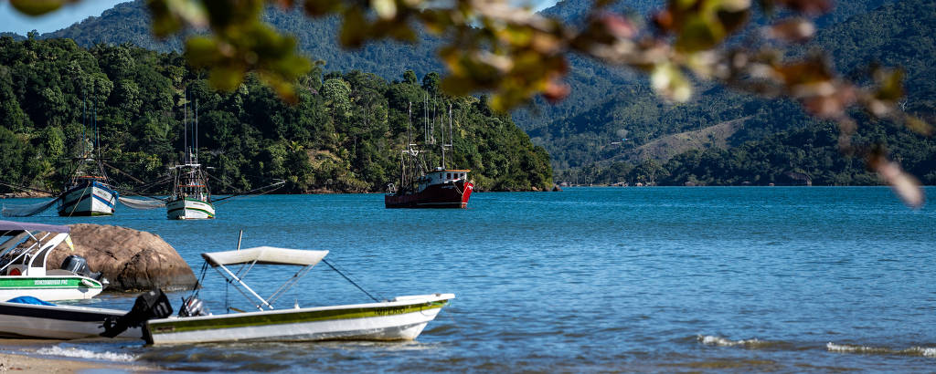 Barcos no entorno do Saco do Mamanguá, no pé da Serra da Bocaina