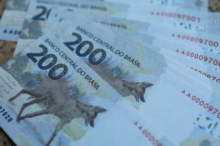 FILE PHOTO: 200 reais note are seen in Brasilia
