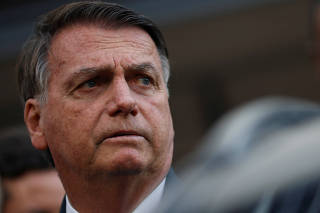 FILE PHOTO: Former Brazilian President Jair Bolsonaro testifies about the January 8 riots, at the Federal Police headquarters, in Brasilia