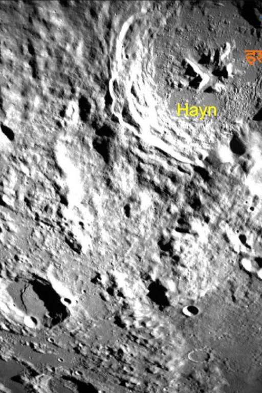 Imagens do polo sul da Lua feita pela espaçonave indiana Chandrayaan-3