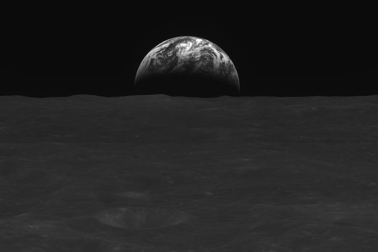 Missão privada do Japão à Lua captura foto impressionante da Terra; veja