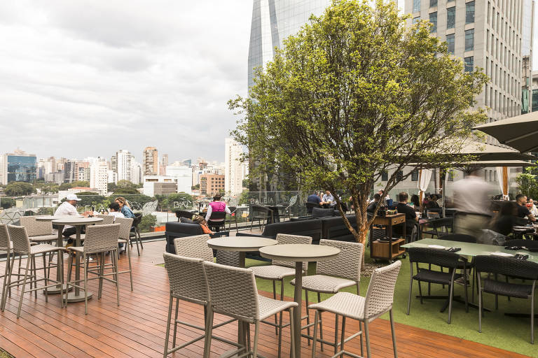 Terraço do Baleia Rooftop, na avenida Faria Lima