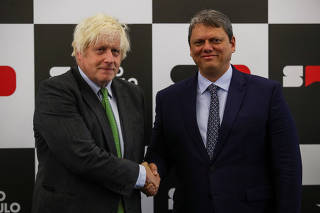United Kingdom's former Prime Minister Boris Johnson meets Sao Paulo's Governor