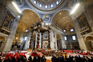 Pope attends the Mass of Saint Peter and Paul in the Vatican
