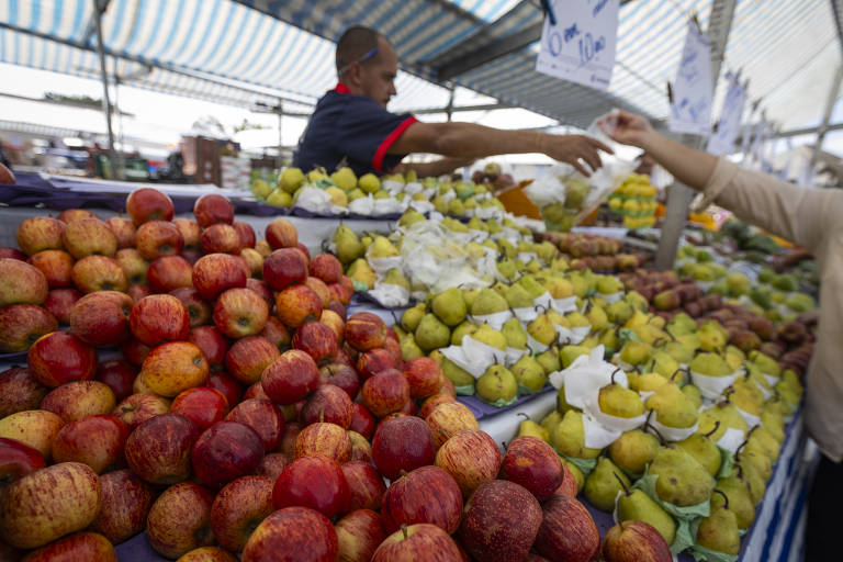 Banca de frutas em uma feira