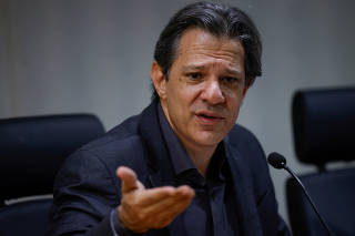 Brazil's Finance Minister Haddad and Brazil's Planning and Budget Minister Tebet attend a press conference in Brasilia