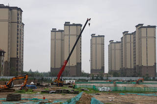 FILE PHOTO: Construction site of residential buildings by Chinese developer Country Garden in Tianjin