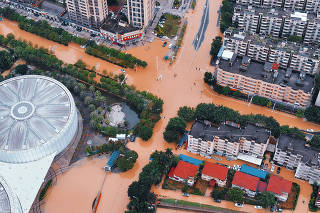 Flooded streets after heavy rains brought by typhoon Haikui in Fujian