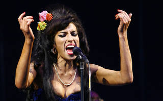 File photo of British singer Amy Winehouse at the Glastonbury Festival 2008 in south west England