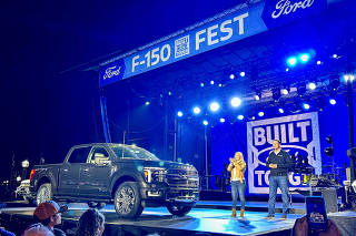 Ford unveils the 2024 redesigned F-150 at a kick-off event for the North American International Auto Show in Downtown Detroit