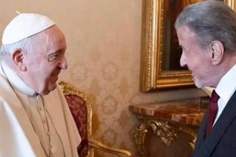 Sylvester Stallone se encontra com papa Francisco