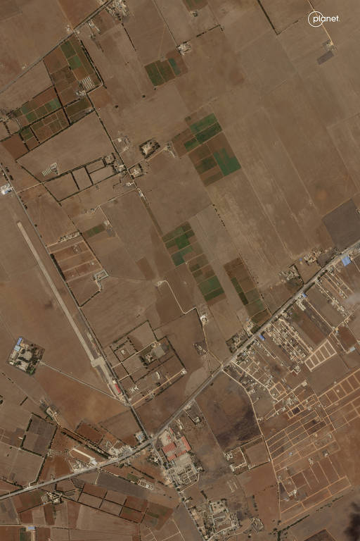 Imagem de satélite de área rural vista de cima