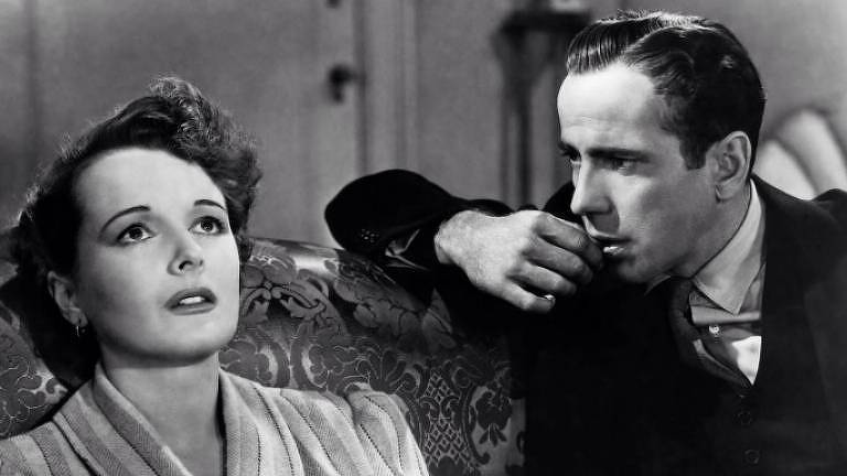 Humphrey Bogart and Mary Astor in O Falcão Maltês (1941)