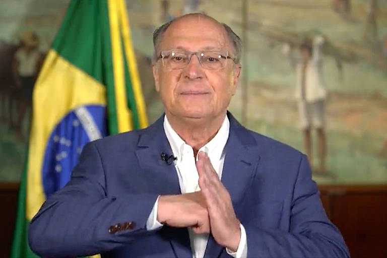 O vice-presidente Geraldo Alckmin  (PSB) em vídeo em suas redes sociais neste domingo (17)
