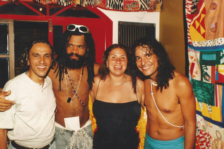 Caetano Veloso, Carlinhos Brown, Luiz Caldas e Fafá de Belem em Salvador nos anos 1990