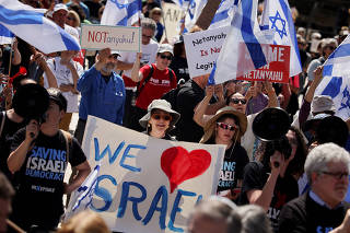 Protest against Israeli Prime Minister Benjamin Netanyahu's visit to California as he is scheduled to meet with entrepreneur Elon Musk