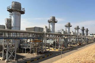 FILE PHOTO: A view shows Electricity Generation Turbines partially fuelled by Green Hydrogen, in Sharm El-Sheikh
