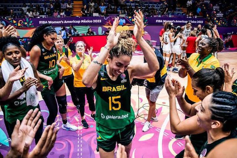 Brasil, campeão da AmeriCup feminina de basquete, em julho de 2023