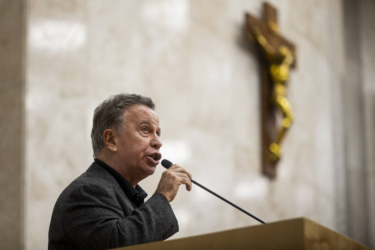 Camilo Cristófaro durante a sessão em que os vereadores votaram a sua cassação na Câmara Municipal de SP