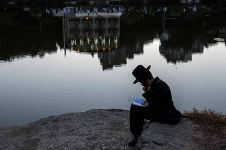 Ultra-Orthodox Jewish pilgrims celebrate the Rosh Hashanah holiday, the Jewish New Year, in Uman