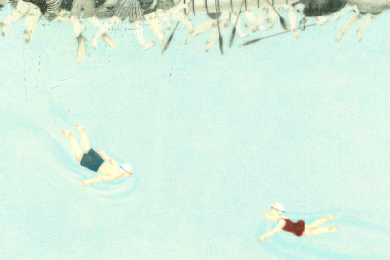 Ilustração de "Piscina", de JiHyeon Lee