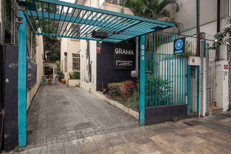 Fachada da Growshop Grama, loja que vende produtos para o cultivo de Cannabis em Pinheiros, na Zona Oeste de São Paulo
