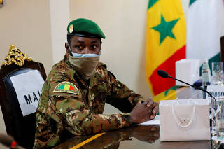FILE PHOTO: Colonel Assimi Goita, leader of Malian military junta, attends the Economic Community of West African States (ECOWAS) consultative meeting in Accra
