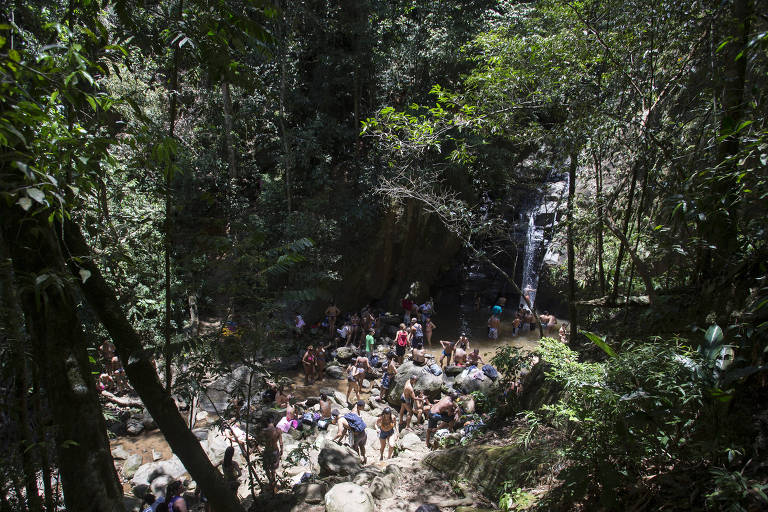  Cachoeira do Chuveiro na floresta do Horto, no Rio de Janeiro