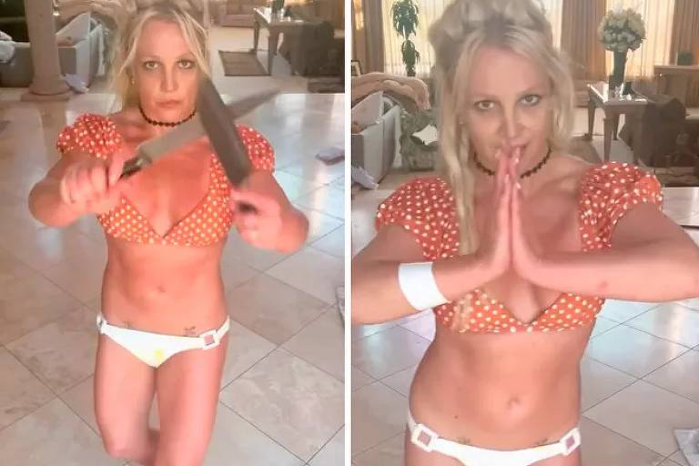 Britney Spears dança com facas