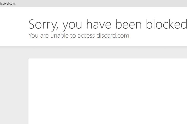 Tela do Discord com a mensagem que o acesso está bloqueado