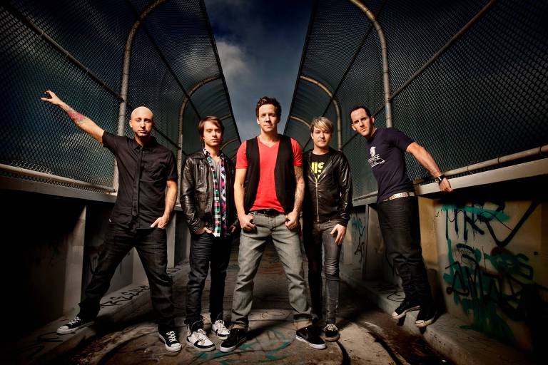 A banda Simple Plan, que se apresenta em São Paulo em 2024