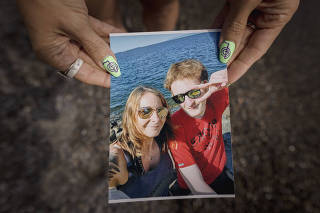 A 2022 photograph of Kim Prosser and her late son, Ashtyn, less than a year before he died by suicide at 19, in Wheatley, Ontario, Canada on Sept. 15, 2023. (Tara Walton/The New York Times)