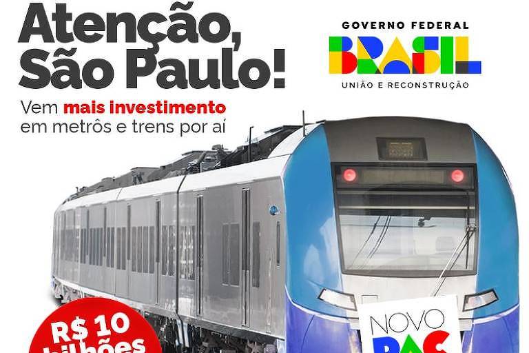 Em meio a greve, governo Lula faz propaganda sobre investimentos no metrô de SP