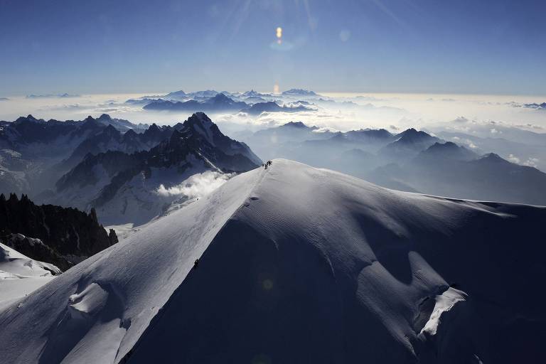 Vista aérea do Mont Blanc
