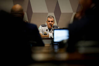 O coronel da PM-DF Jorge Eduardo Naime depõe em sessão da CPI do 8/1