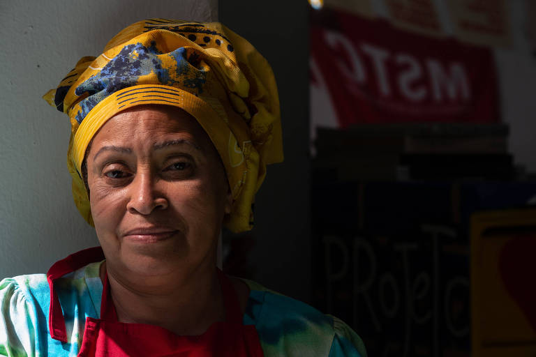 A líder do MSTC, Carmen Silva, na Ocupação 9 de Julho, em São Paulo 